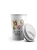 Mr. & Mrs. Panda To Go Becher Igel Familie mit Spruch in Weiß
