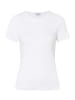 More & More schmales Basic-Stretch-Rippshirt in white