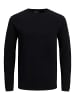 Jack & Jones Rundhals Strickpullover Langarm Sweater aus Baumwolle JJEHILL in Schwarz