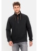 Camel Active Sweatshirt mit Stehkragen aus reiner Baumwolle in Schwarz