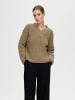 SELECTED FEMME Eleganter Grobstrick Pullover Lockerer Struktur Sweater SLFSELMA in Hellbraun