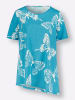 Sieh an! Kurzarmshirt in türkis-gemustert