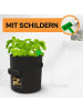 Praknu Kartoffelsack Pflanzsack 3er Set - 40L Groß - Mit Sichtfenster und