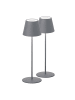 FHL easy  2er LED Akkuleuchten Set Cosenza in grau - (H) 38 cm x Ø 12 cm