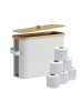 relaxdays Toilettenpapier Aufbewahrung in Weiß - (B)45 x (H)33 x (T)16 cm