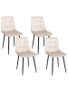 Beliani 4er-Set Esszimmerstuhl POWELL in Beige/Schwarz