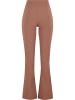 Urban Classics Urban Classics Ladies Flared Leggings Rib Ladies Flared Leggings Rib in light brown