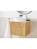 Beliani Badezimmerschrank BEXTI in Braun/Weiß - (W) 60 x (H) 50 x (L) 52 cm