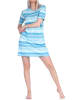 NORMANN kurzarm Nachthemd frohen Streifen Look - 73163 in blau