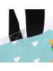 Mr. & Mrs. Panda Shopping Bag Fuchs Blumen ohne Spruch in Türkis Pastell