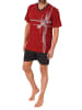 NORMANN Shorty Schlafanzug kurzarm Pyjama Frontprint Übergrösen in rot