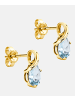 Diamant L'éternel Ohrstecker aus 375 Gelbgold mit Aquamarin
