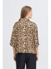 ICHI Hemd kurzarm IHNIMA Regular fit in Brown Leopard aop