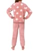 NORMANN langarm Schlafanzug Bündchen Sterne Coralfleece - 76983 in rosa