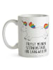 Mr. & Mrs. Panda Teetasse Einhorn Happy mit Spruch in Weiß
