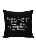 Mr. & Mrs. Panda Sitzkissen Hunde liegen nicht faul... mit Spruch in Schwarz