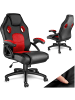 tectake Bürostuhl, ergonomische Form, Kunstlederbezug mit Mesh-Gewebe