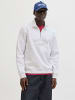 Jack & Jones Sweatshirt mit halbem Reißverschluss in Bright White