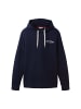 Tom Tailor Hoodie mit Label-Print Tunnelzug Kapuzenpullover Cotton in Dunkelblau