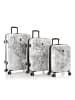 Heys Black Camo 4 Rollen Kofferset 3-teilig mit Dehnfalte black-white world map