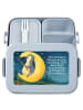 Mr. & Mrs. Panda Bento Box Pinguin Mond Design mit Spruch in Blau Pastell