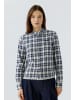 Oui Karierte Hemdbluse aus Baumwolle in White Blue