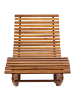 Beliani 2-tlg Gartenliege BRESCIA PREMIUM in Heller Holzfarbton/Beige