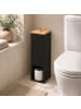 relaxdays Toilettenpapier Aufbewahrung in Schwarz/ Natur - (B)14 x (H)46,5 x (T)14 cm