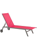 Beliani Gartenliege LEVANZO in Rot/Schwarz - (W) 64 x (H) 96 x (L) 198 cm