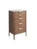 Angel Cerdá Chiffonier 7039 in Walnuss / Stahl / Weiß – (B)60 x (H)107 x (T)45 cm