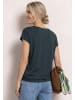Street One Dropped Shoulder Shirt mit Wasserfall-Front in Grün