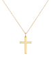 KUZZOI Halskette 925 Sterling Silber Kreuz in Gold