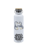 Mr. & Mrs. Panda Trinkflasche Pinguine trösten mit Spruch in Weiß