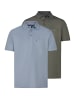 Ragman Poloshirt Basic in Dunkelgrau / blau