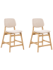 Beliani 2-tlg Barhocker ELAINE in Braun/Beige
