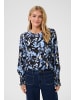 Kaffe Langarm-Bluse KAlura Regular fit in Black/Blue Graphic Strokes