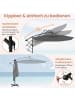 COSTWAY 250 cm Sonnenschirm mit Ständer & LED in Anthrazit