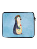 Mr. & Mrs. Panda Laptoptasche Pinguin Blumen ohne Spruch in Eisblau