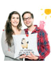 Mr. & Mrs. Panda Kissen Pinguin Luftballon mit Spruch in Weiß