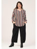 GOZZIP Shirt Bluse Ena in Black/Burn Orange Stripe