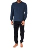 NORMANN Langarm Frottee Schlafanzug Pyjama Bündchen - 86629 in blau