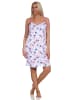 NORMANN Ärmelloses Spaghetti Träger Nachthemd floralem print - 85806 in weiss