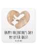 Mr. & Mrs. Panda Glasuntersetzer Otter Valentine mit Spruch in Weiß