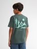 Petrol Industries Rückenprint T-Shirt Tetons in Grün