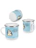 Mr. & Mrs. Panda Emaille Tasse Pinguin umarmen mit Spruch in Eisblau