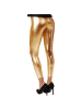 tectake Lange Leggings in glänzendem Metallic-Look, gold