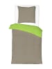 JACK 2 tlg. Renforcé Wende Bettwäsche 135x200cm Zweifarbig in Taupe/Grün