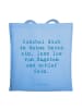 Mr. & Mrs. Panda Tote Bag Spruch Alleine schlafen lernen mit Spruch in Sky Blue