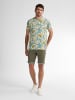 Petrol Industries T-Shirt mit Allover-Muster Hibiscus in Blau