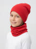 TupTam Unisex Kinder Beanie Mütze Schlauchschal Set in dunkelrot